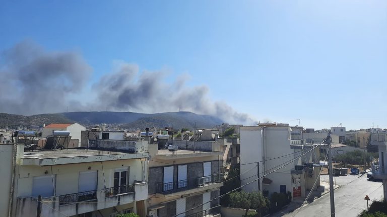 Πυκνοί οι καπνοί από τη φωτιά στα Άνω Λιόσια – Ορατοί από όλη την Αττική (video)